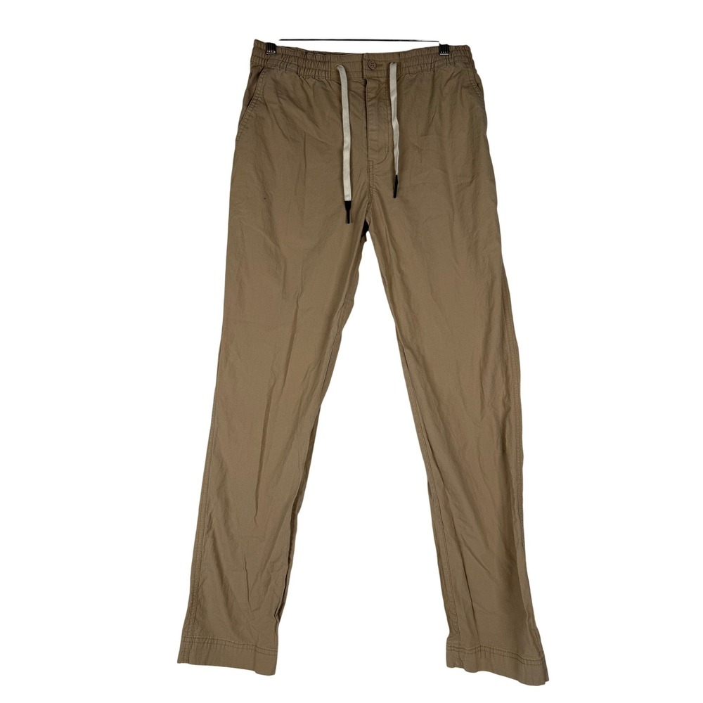 Quiksilver Waterman Pants Mens‎ Small Tan Ripstop Drawstring Elastic Waist